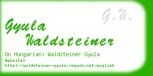 gyula waldsteiner business card